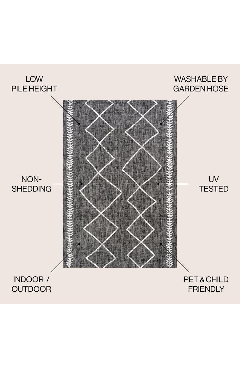 JONATHAN Y Derya Diamond Trellis Indoor/Outdoor Area Rug, Alternate, color, Black/Ivory