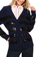 Isaac Mizrahi New York Stripe Sequin Cardigan