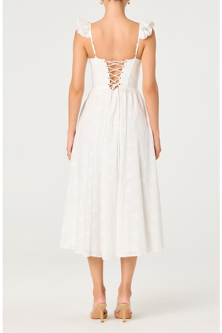 Wedelia Floral Eyelet A-Line Dress, Alternate, color, WHITE