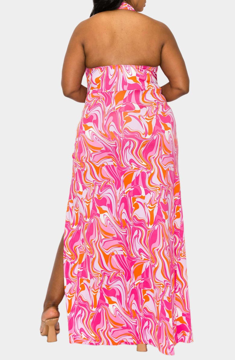 L I V D Vortico Side Slit Halter Dress, Alternate, color, 