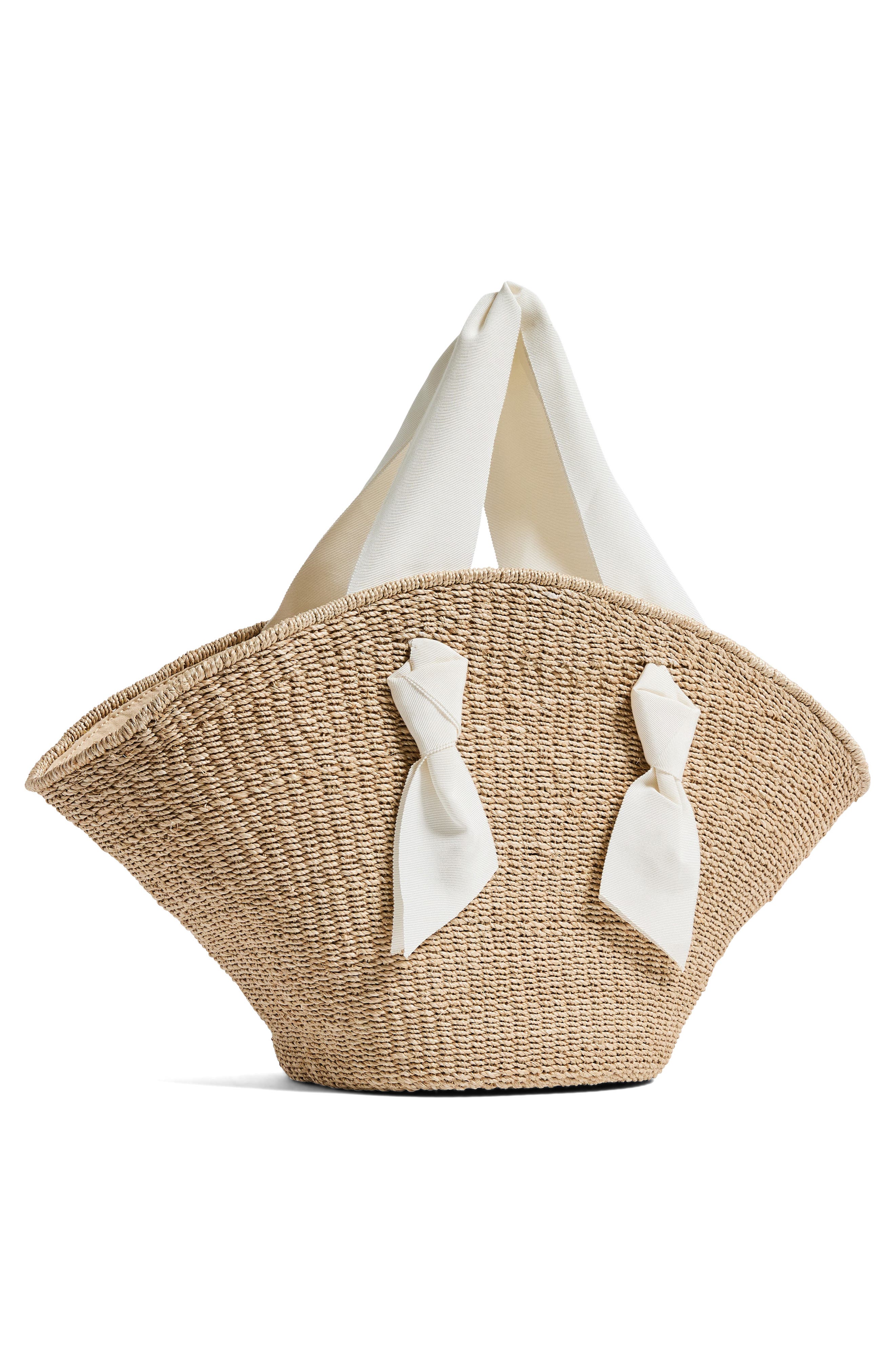 Pamela Munson Petite Isla Bahia Riviera Woven Tote, Alternate, color, Natural/ White