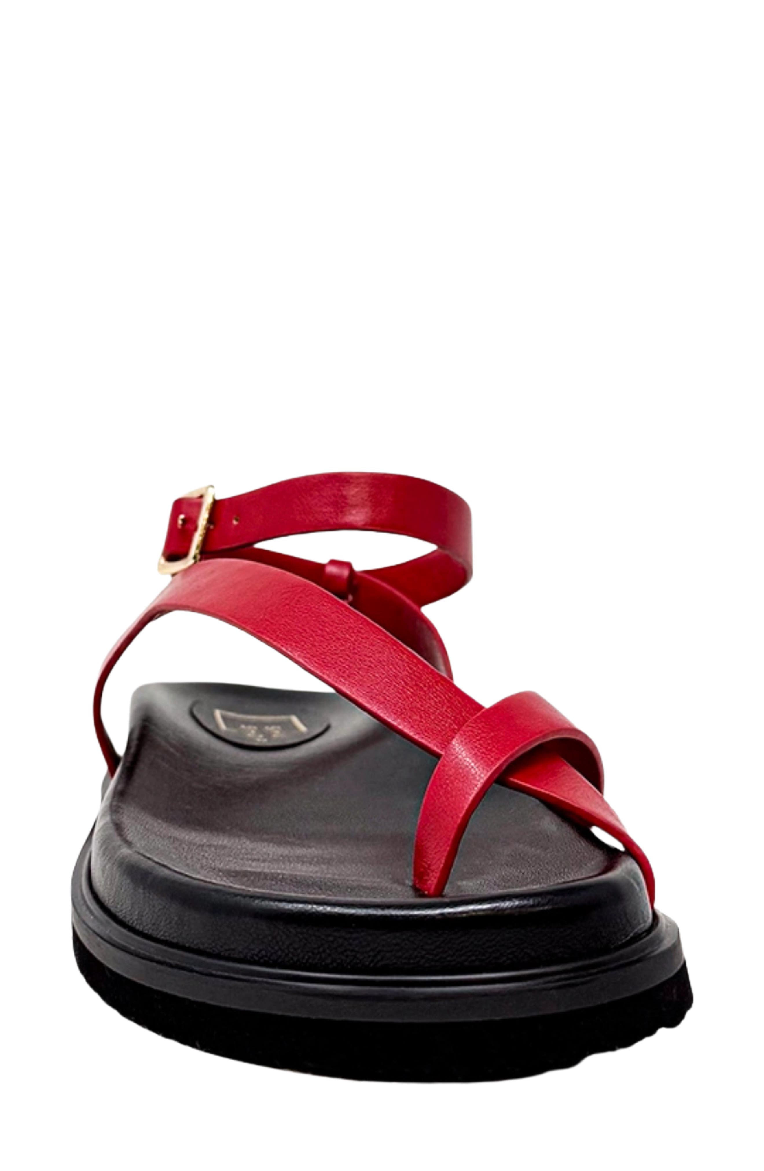 Berry Ankle Strap Sandal, Alternate, color, RED