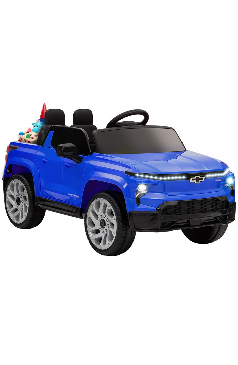 Qaba Chevrolet Silverado EV RST 12V Kids Electric Car w/ Remote, Main, color, Blue