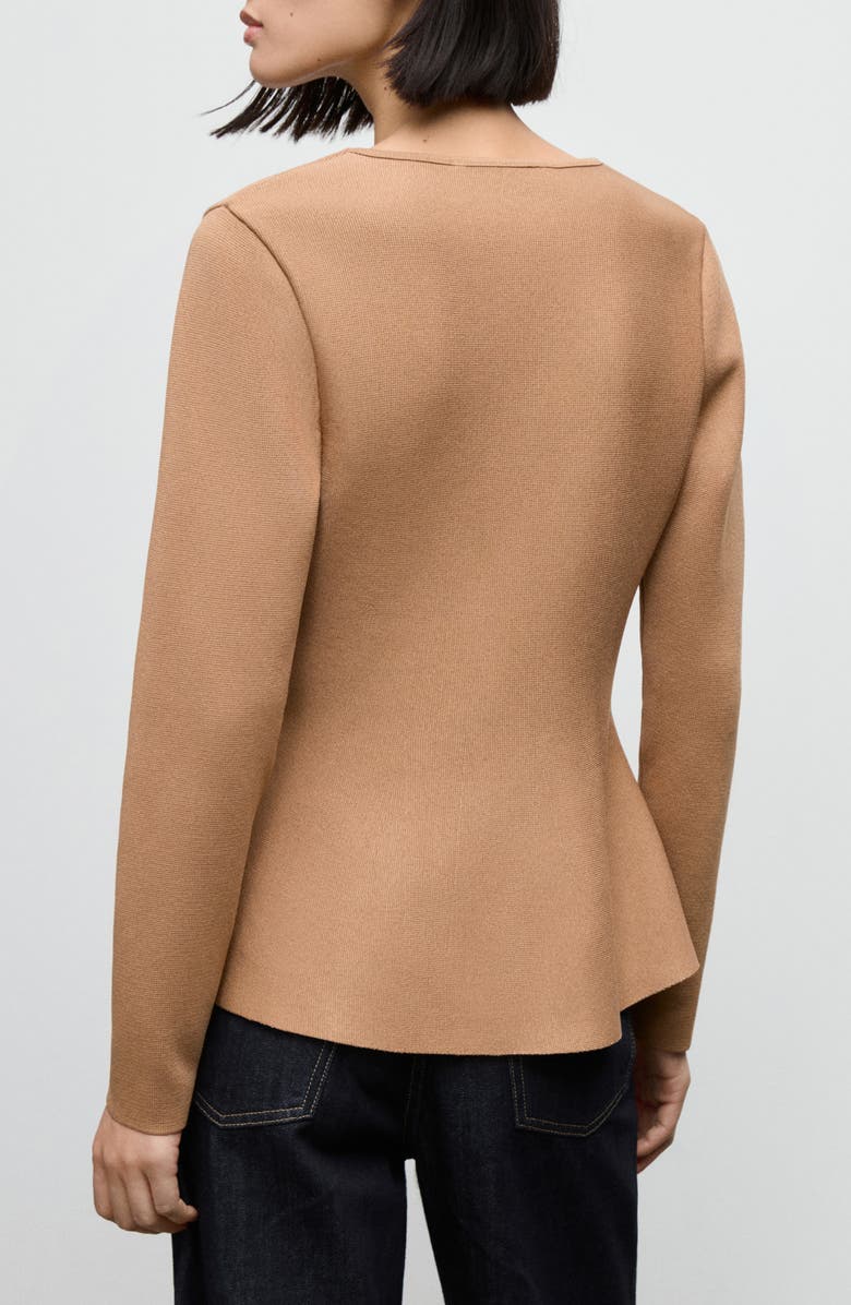 MANGO Tona Sweater Jacket, Alternate, color, Medium Brown