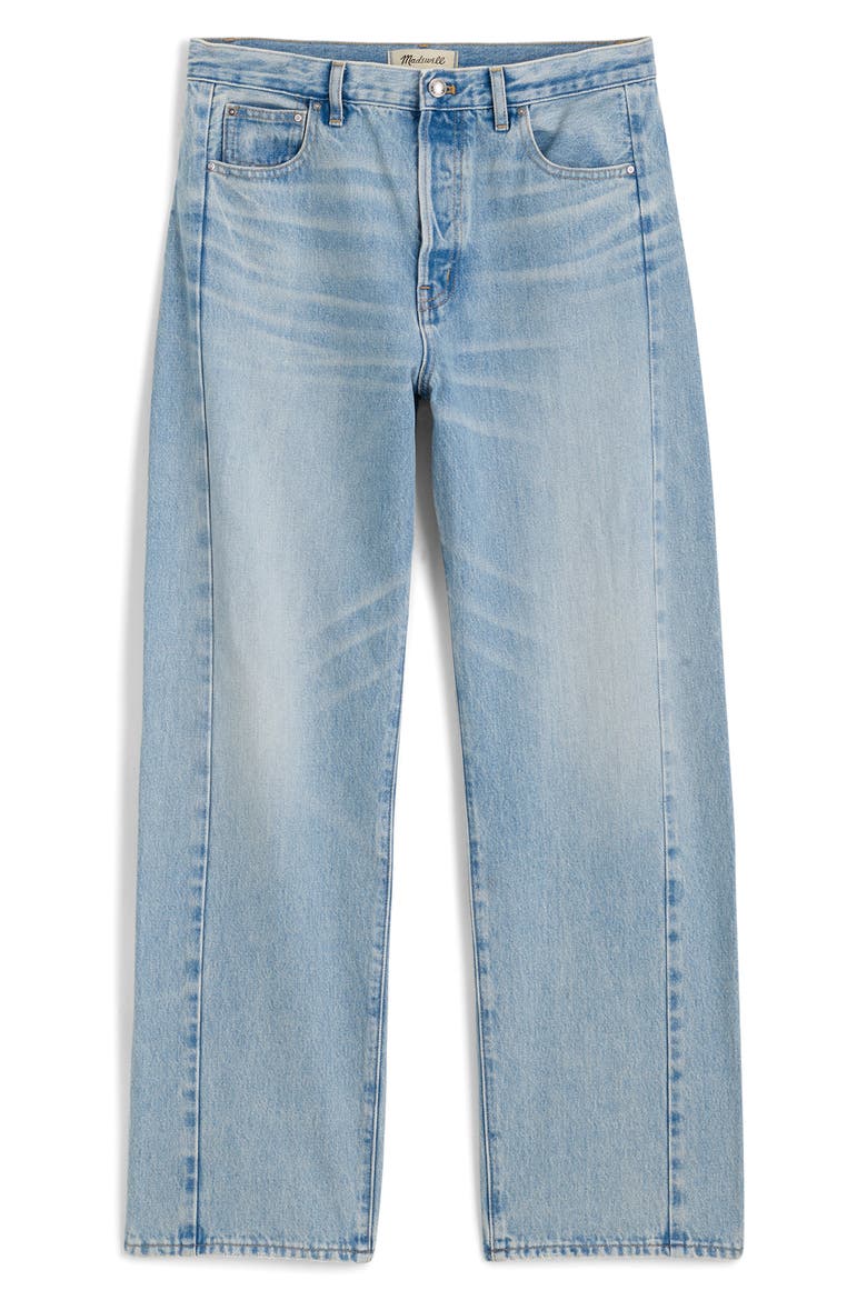 Pieced Barrel Leg Jeans, Alternate, color, FOSTER WASH