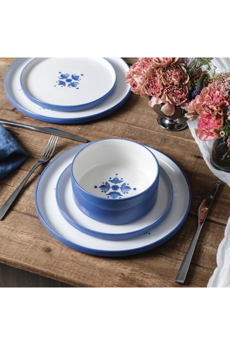 Cobalt 12-Piece Dinnerware Set Porcelain, Blue, Alternate, color, Blue