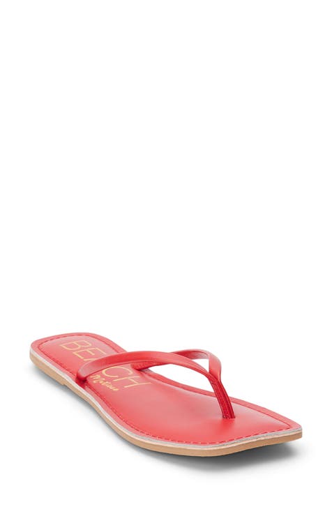 Red flip flops womens online