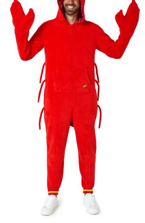 Lobster Hooded Fleece Costume Jumpsuit