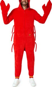 OppoSuits Lobster Hooded Fleece Costume Jumpsuit