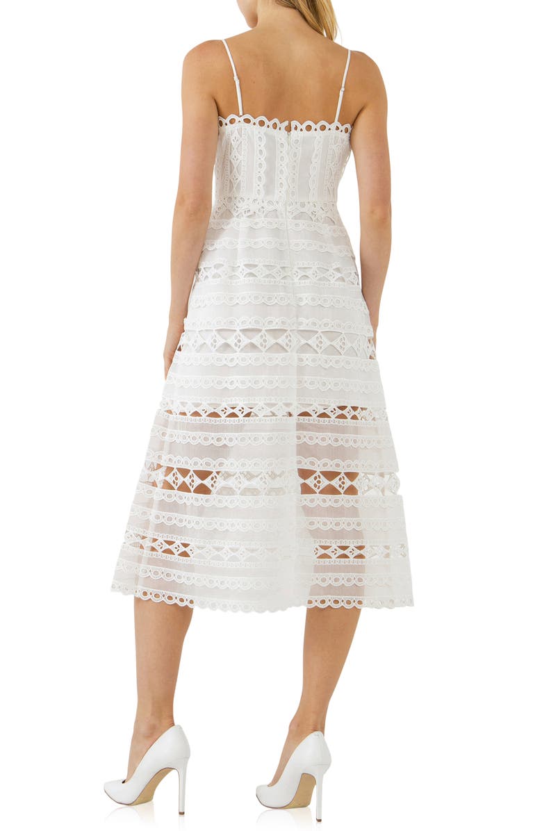 Endless Rose Lace Midi Dress, Alternate, color, White