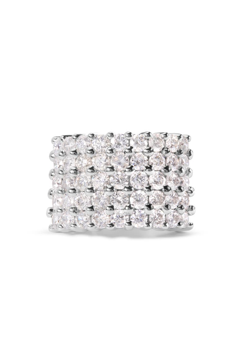 14k White Gold 4.0 Cttw Diamond 5 Row Ring Band, Main, color, White
