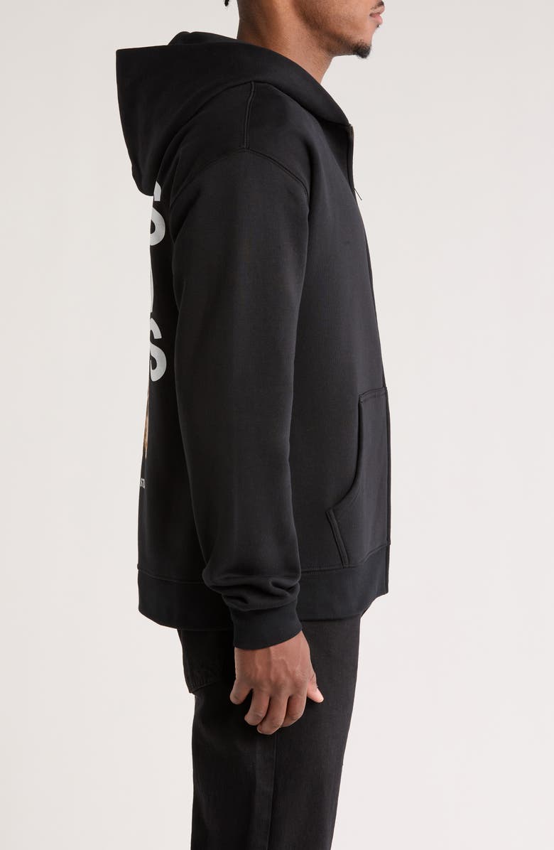 SANTO STUDIO Thugs Need Hugs Zip Hoodie, Alternate, color, Black