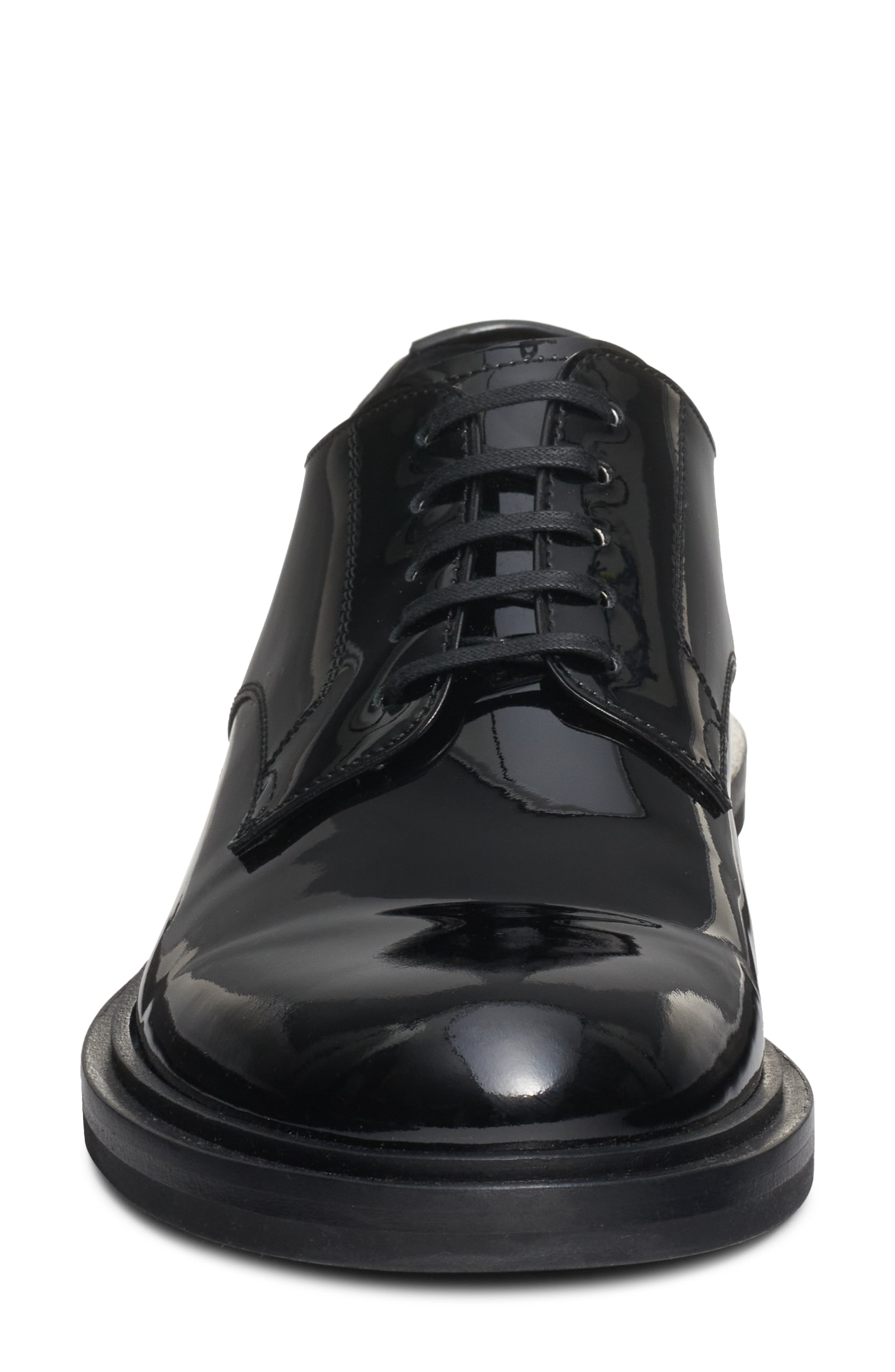 Dolce&Gabbana Vernice Plain Toe Derby, Alternate, color, 80999 Nero