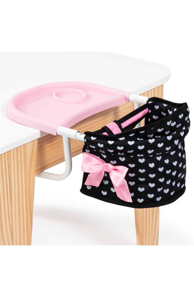 Bayer Design Table Seat Black, Pink Hearts, Folding, Attachable, Alternate, color, Multicolored