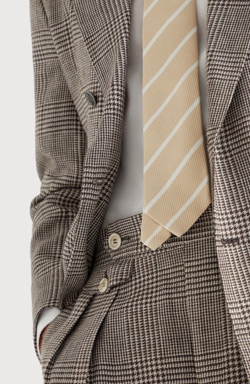 Brunello Cucinelli Silk Stripe Tie In Sand