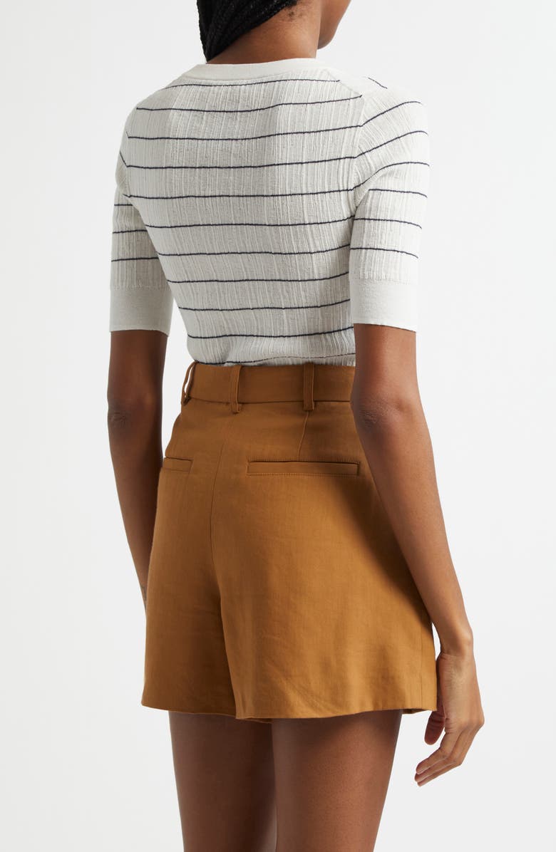 A.L.C. Francis Stripe Rib Cotton Blend Top, Alternate, color, Bright White