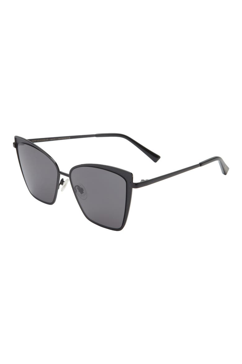 Becky 57mm Cat Eye Sunglasses, Alternate, color, BLACK/ GREY
