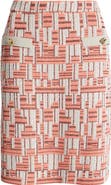 Ming Wang Geo Knit A-Line Skirt
