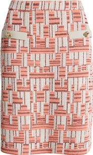 Ming Wang Geo Knit A-Line Skirt