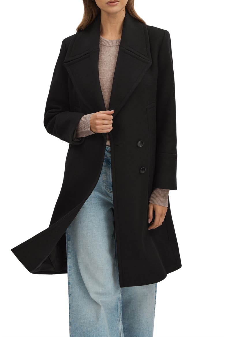 Katia Wool Blend Felt Coat, Alternate, color, BLACK