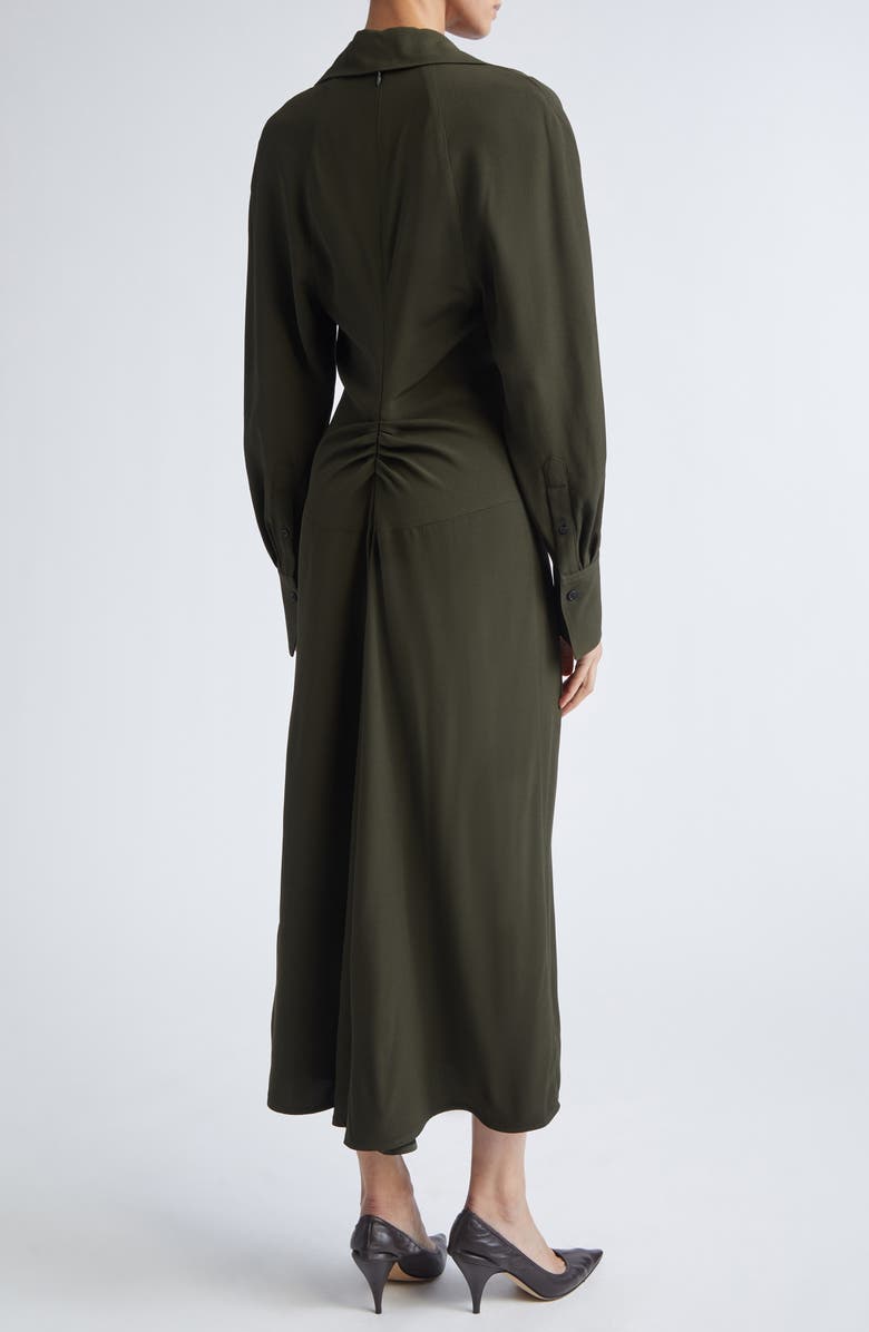 Victoria Beckham Polo Collar Long Sleeve, Alternate, color, Dark Olive