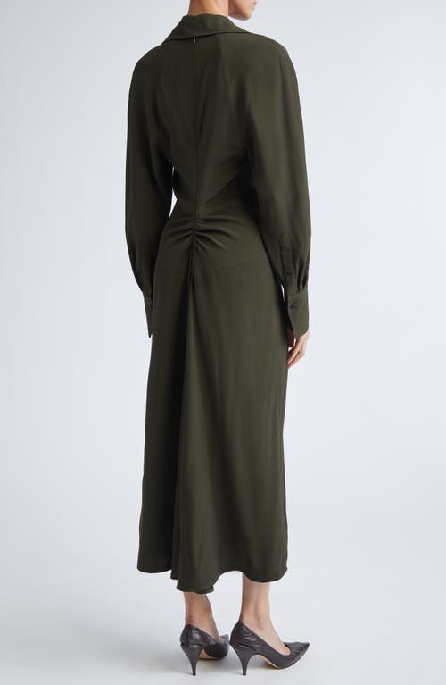 Victoria Beckham Polo Collar Long Sleeve In Green