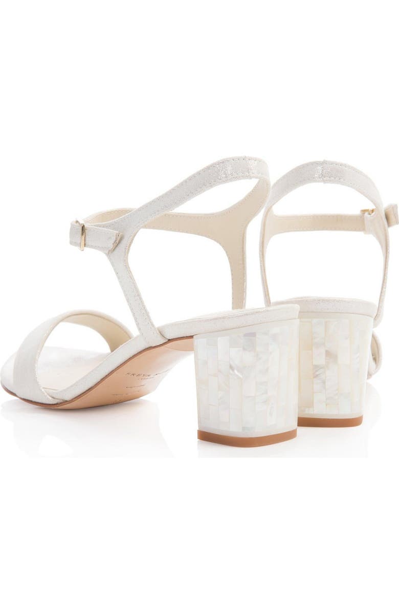 Freya Rose Martina Midi Ivory Ankle Strap Pearl Heel Sandal, Alternate, color,