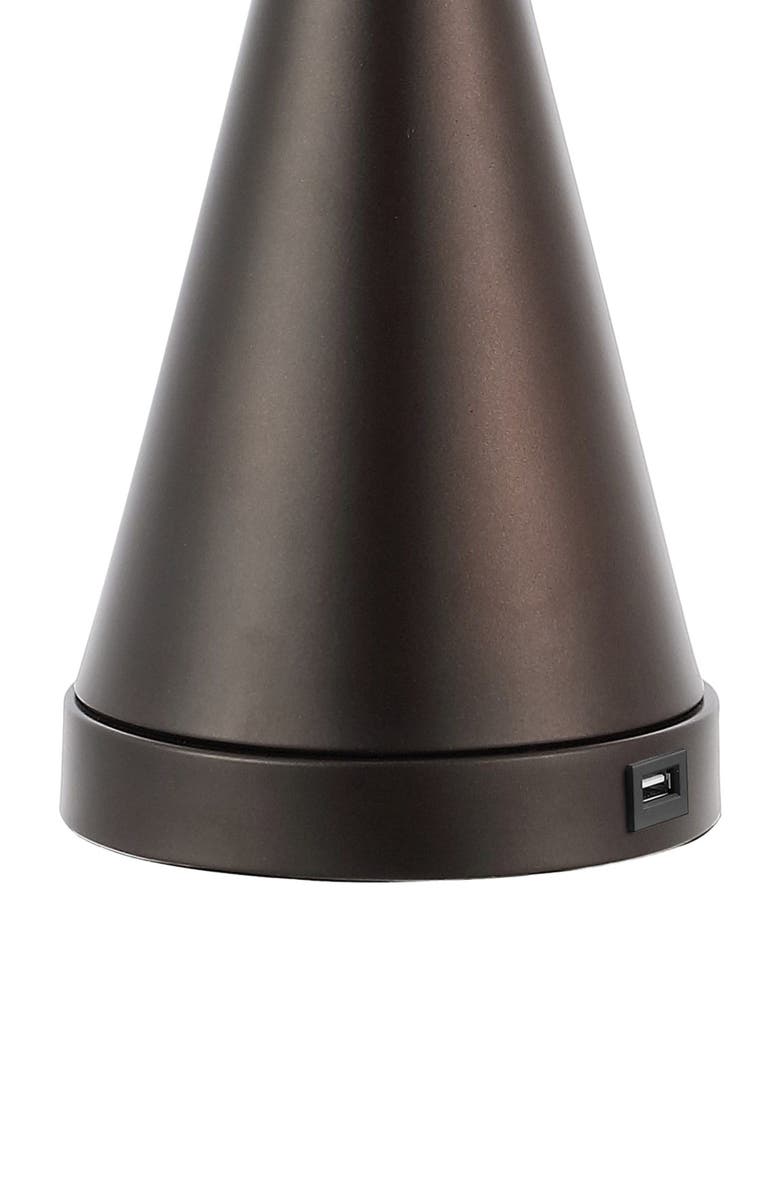 JONATHAN Y Colton 26" French Country Farmhouse Iron LED Table Lamp with USB Charging Port, Alternate, color, Oil Rubbed Bronze