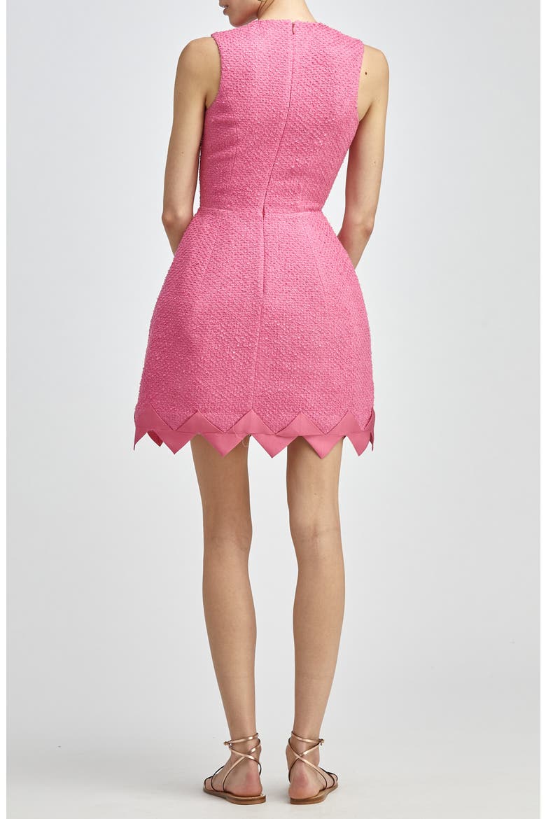 Zigzag Hem Tweed Minidress, Alternate, color, SPINEL