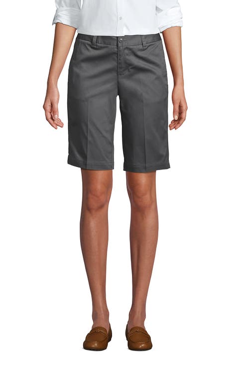 School Uniform Young  Plain Front Blend Chino Shorts