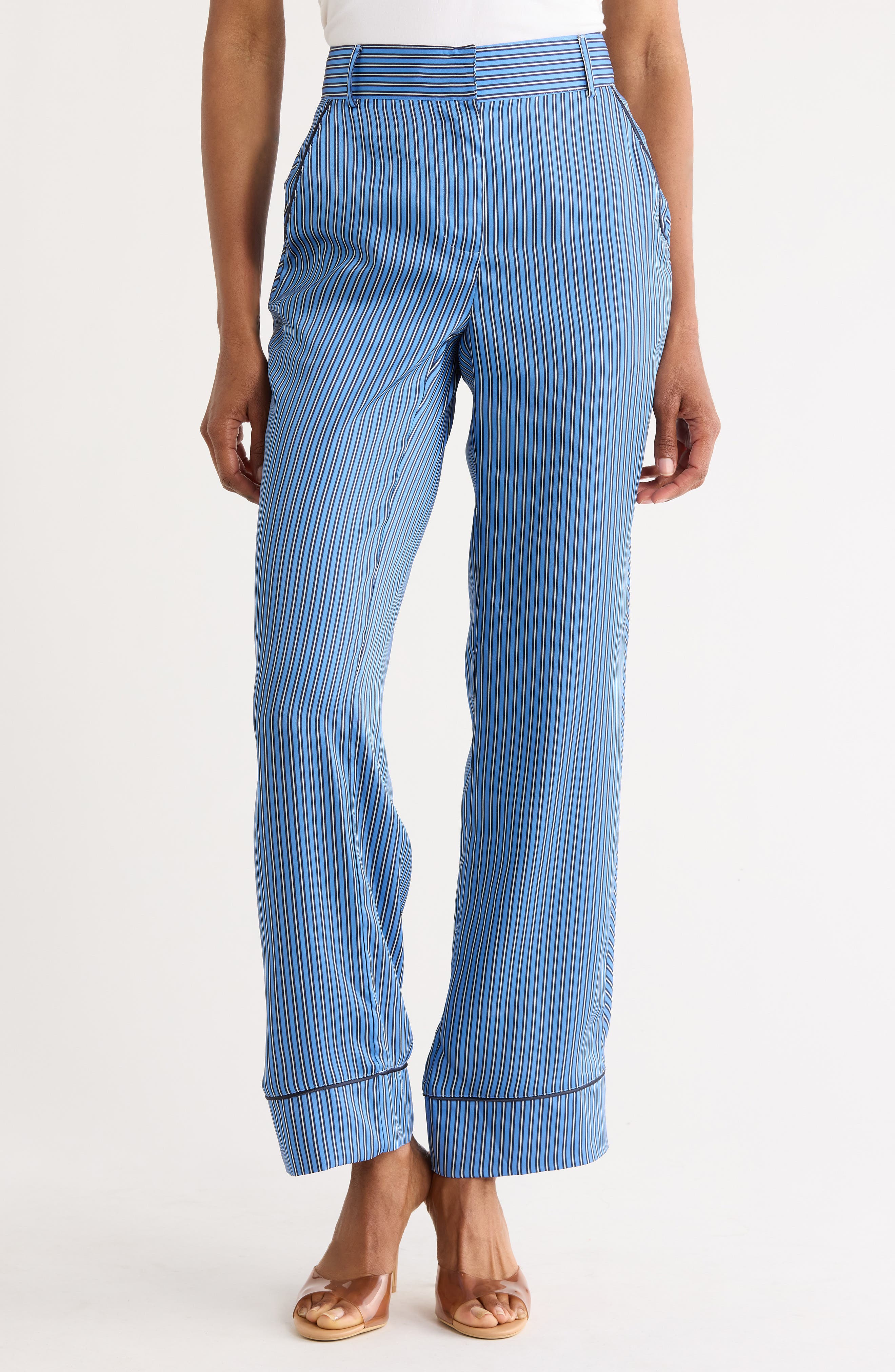 Derek Lam 10 Crosby Demetria Boarder Stripe Pants