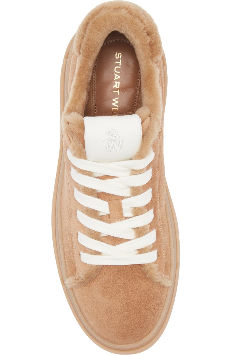 Stuart Weitzman Ellis Genuine Shearling Lined Sneaker, Alternate, color, New Camel