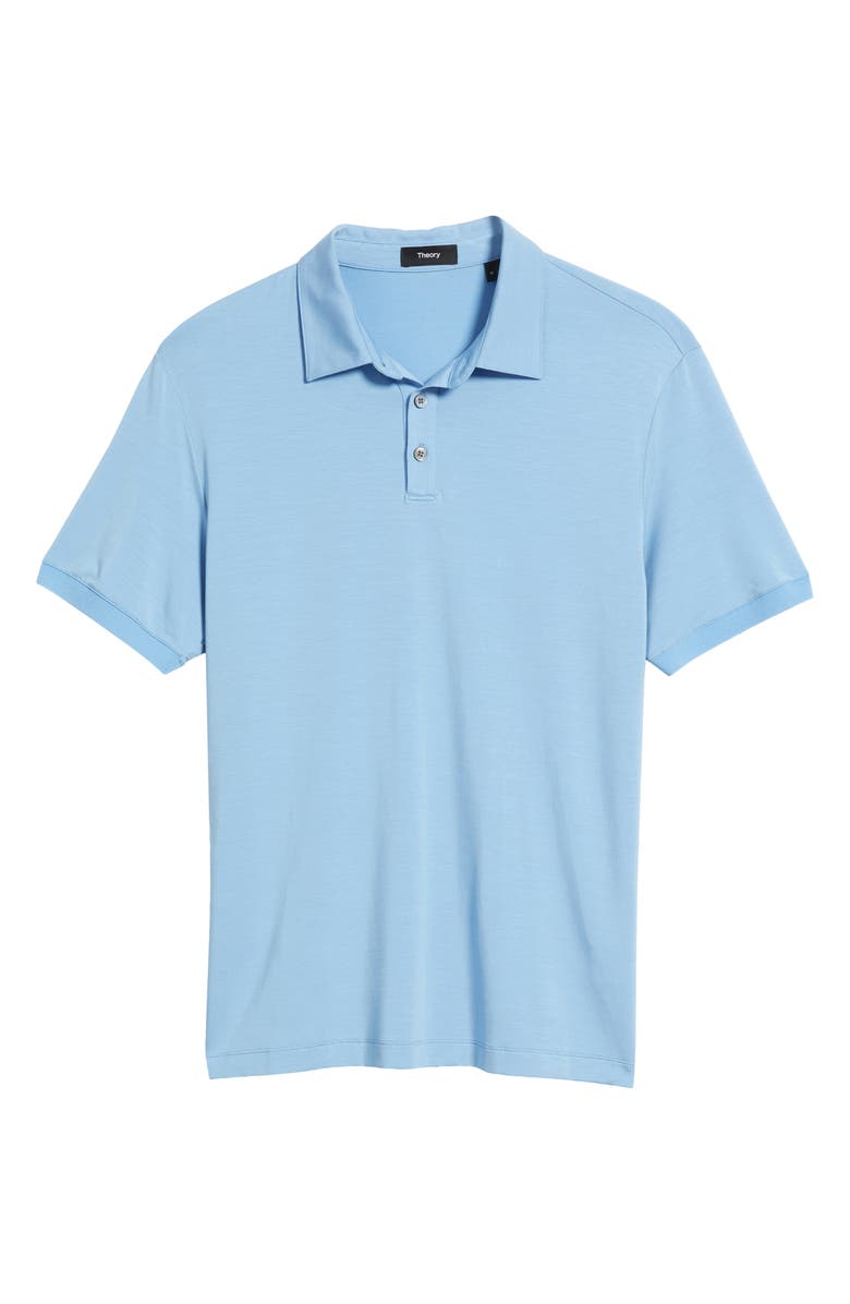 Theory Noran Jersey Polo, Alternate, color, Carbon Bax
