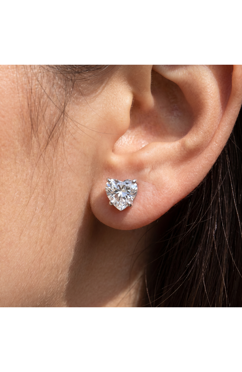Bliss Diamond 2Ct TW Heart Shape Diamond Studs Lab Grown 14k Gold, Alternate, color, 14K White Gold
