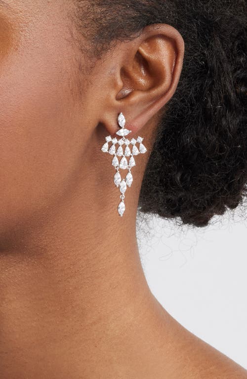 Nordstrom Kite Cubic Zirconia Chandelier Drop Earrings In Clear- Silver