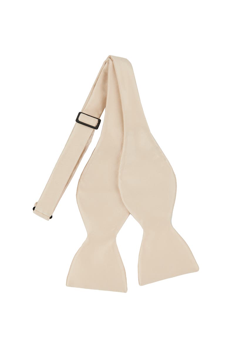 Brooklyn Brigade Men's Solid Satin Bow Tie, Alternate, color, Champagne