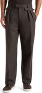 Manière De Voir Pierre Relaxed Fit Melange Pleated Tailored Trousers