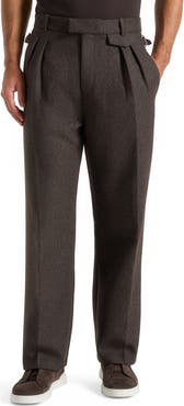Manière De Voir Pierre Relaxed Fit Melange Pleated Tailored Trousers