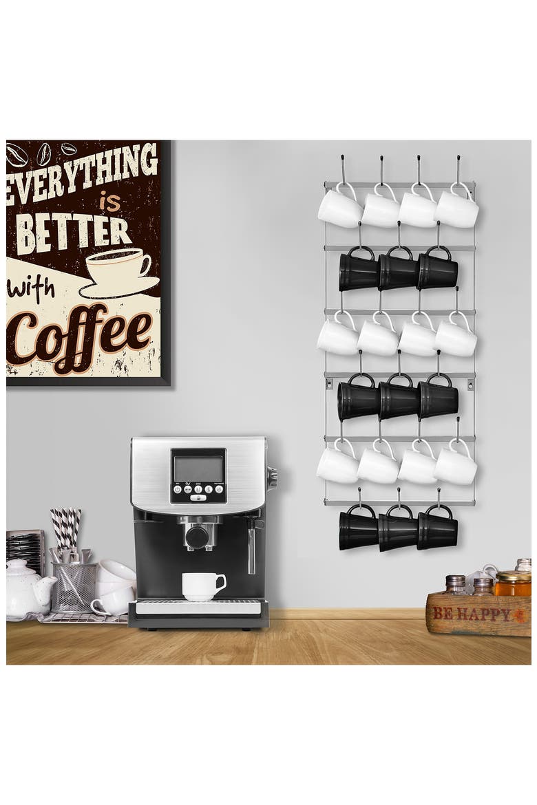 Small 6-Tier Metal Mug Rack, Alternate, color, SILVER