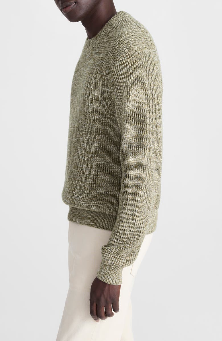 Madewell Marled Cotton Shaker Stitch Crewneck Sweater, Alternate, color, Dusty Olive