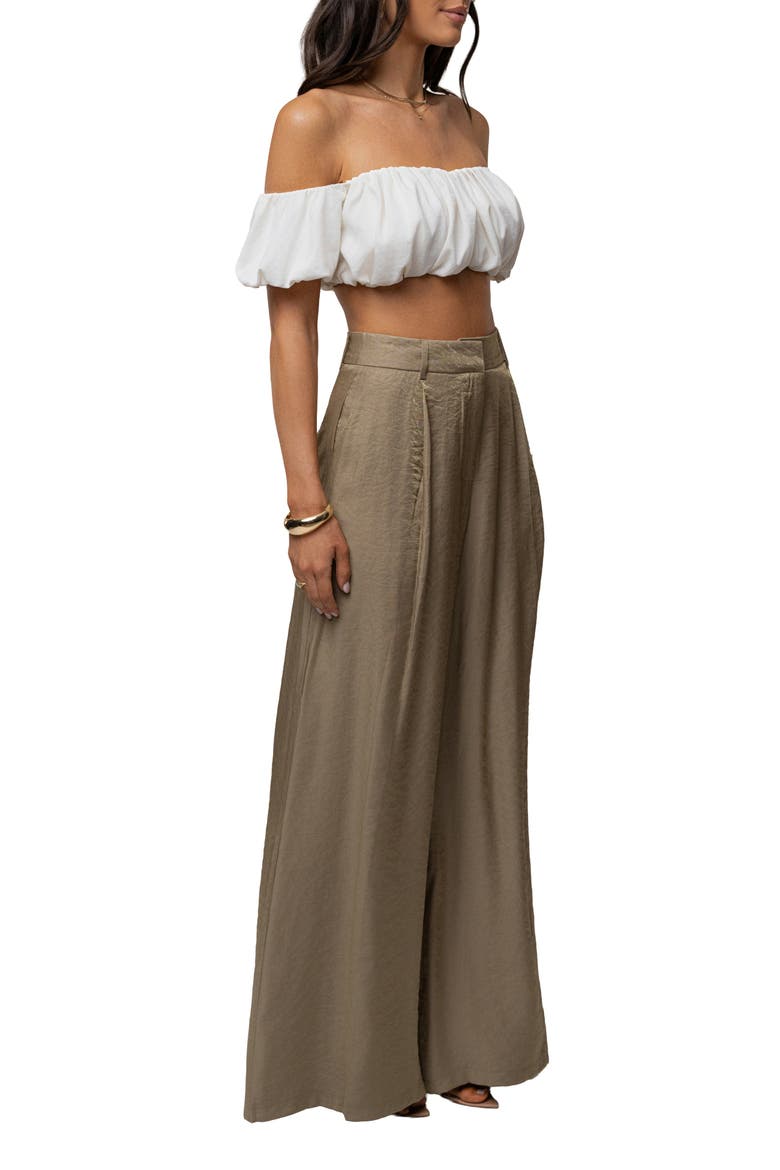 Monaco Wide Leg Pant, Alternate, color, Olive