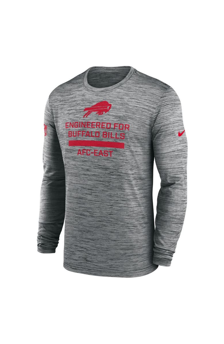Nike Men's Nike Gray Buffalo Bills Sideline Velocity Performance Long Sleeve T-Shirt, Alternate, color, Gray