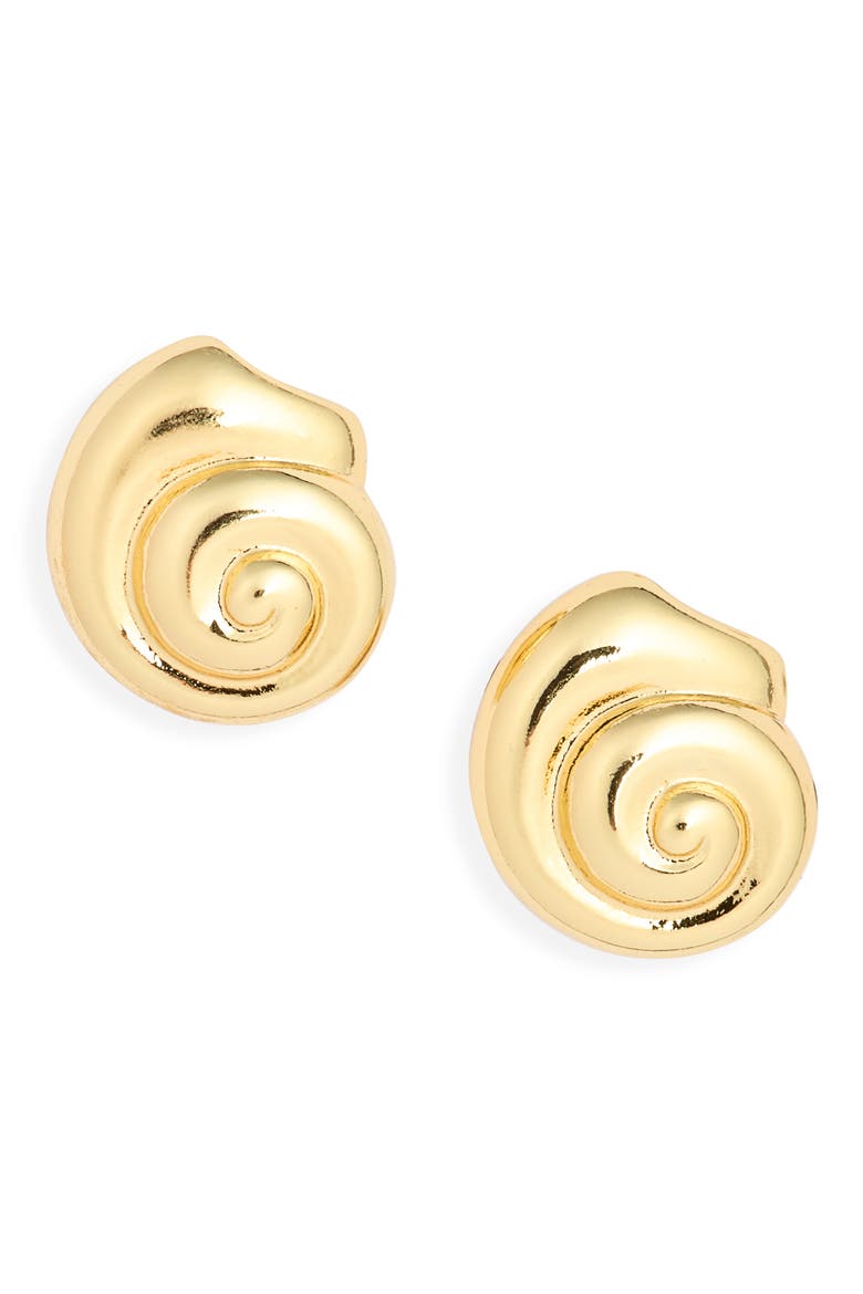 Playa Seashell Stud Earrings, Main, color, GOLD