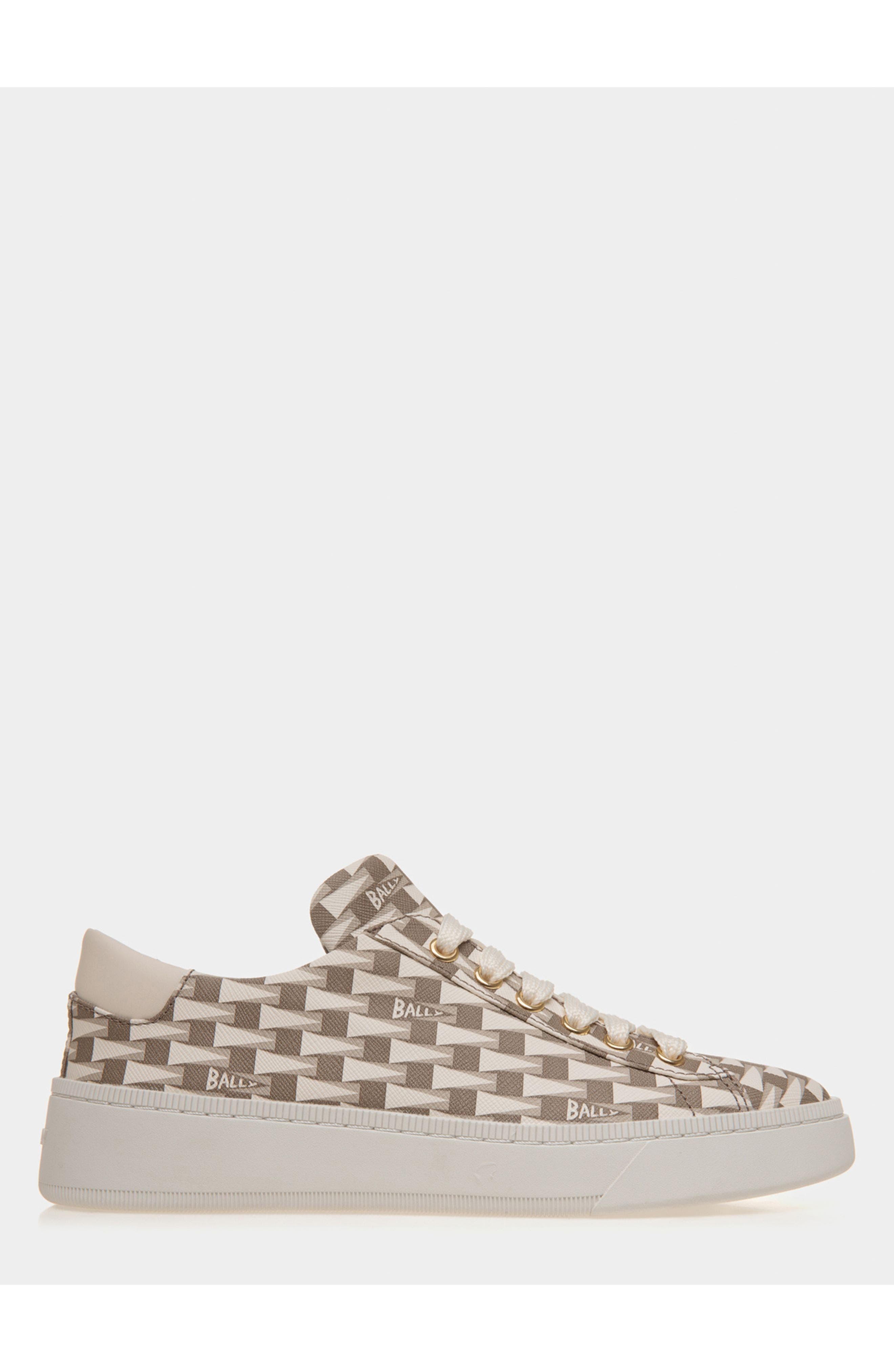 Bally Raise Sneaker in Pennant Motif Fabric, Main, color, Natural