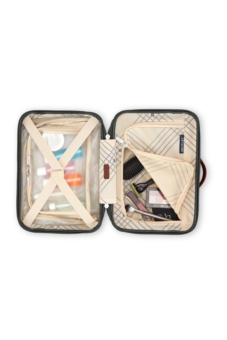 Virtuosa Hardside Train Case - Crossbody Travel Makeup Case with Removable Strap, Alternate, color, Pine Green