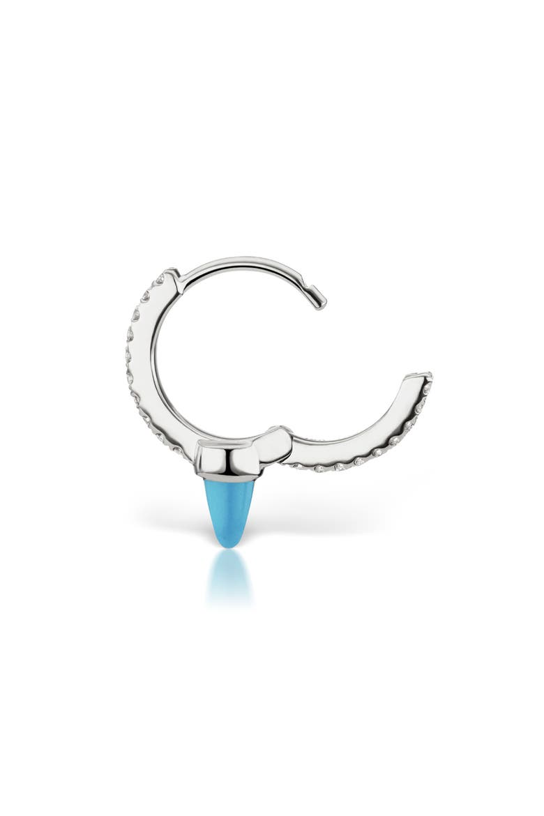Single Short Spike Turquoise & Diamond Eternity Clicker, Alternate, color, WHITE GOLD
