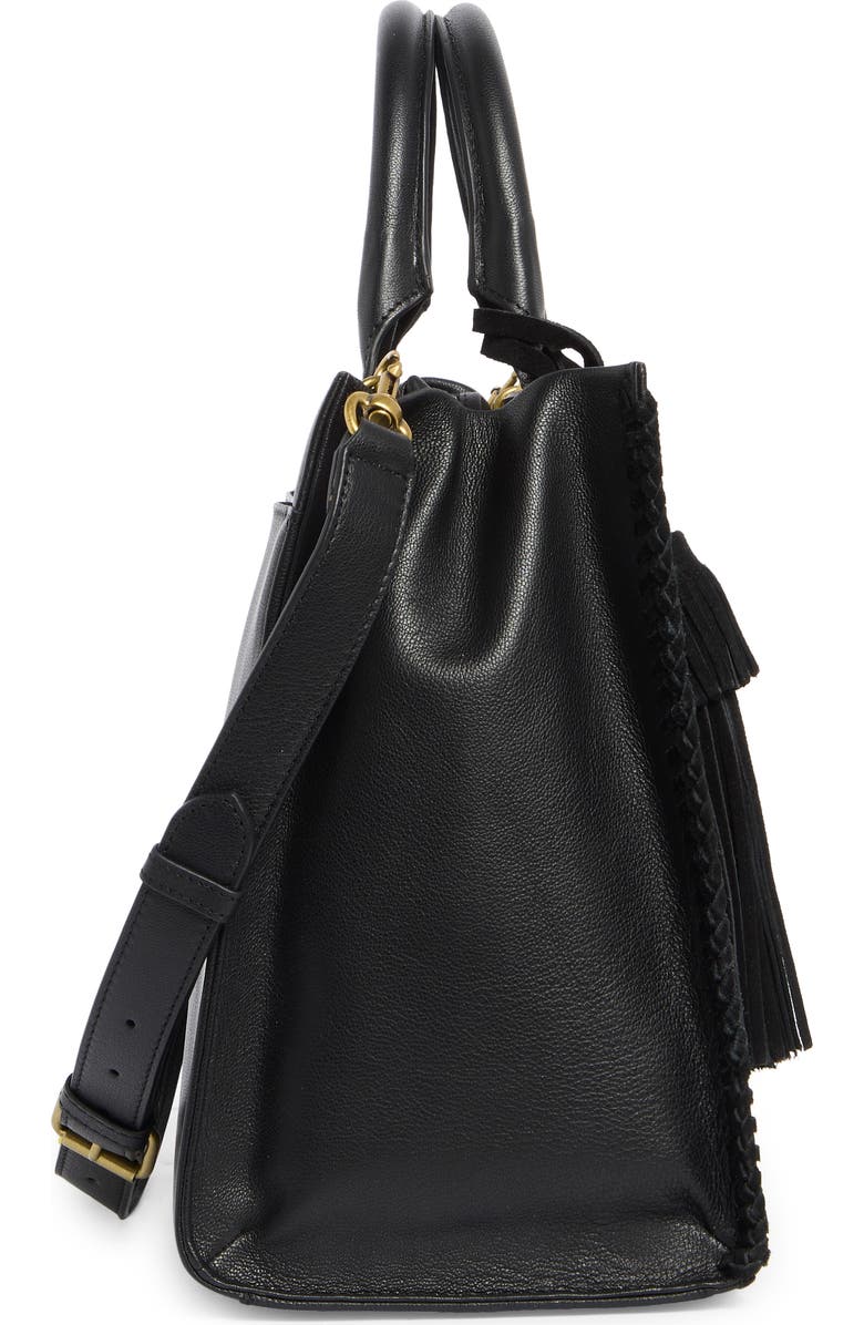 Lucky Brand Vall Tote Bag, Alternate, color, Black Suede