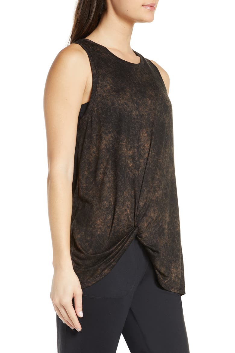Tuck Front Tank Top, Alternate, color, BLACK