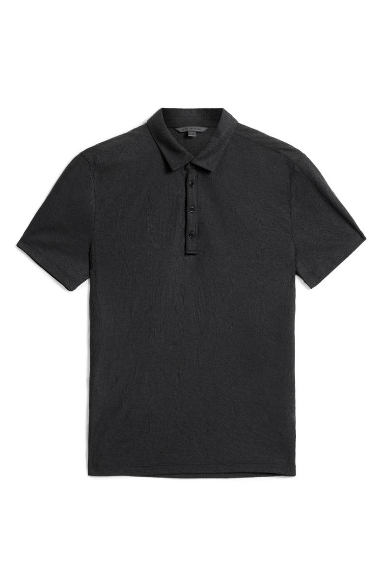 John Varvatos Alvaro Perforated Polo, Alternate, color, Black