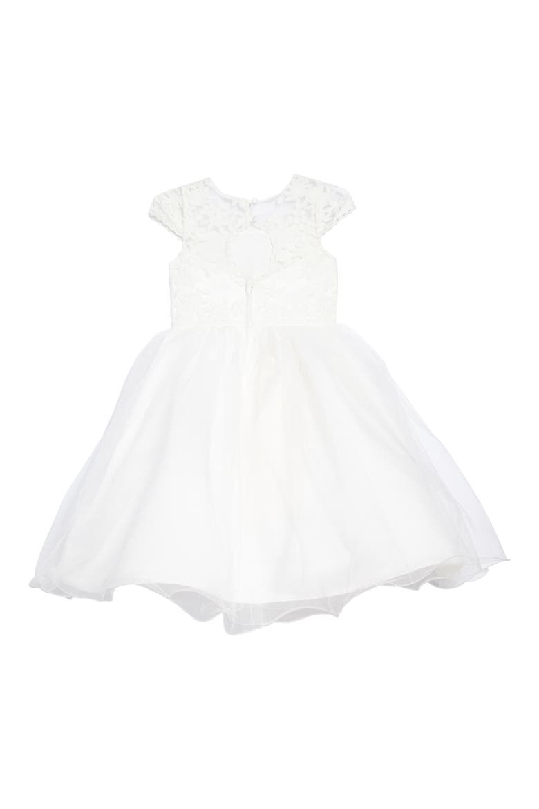 The Tina Floral Lace Tulle Dress, Alternate, color, IVORY